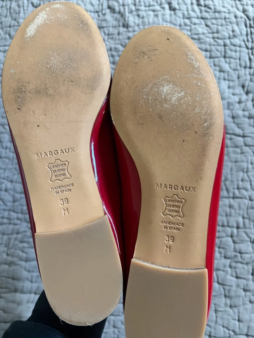 Margaux Patent Ballet Flats in Bright Red with Bow - Picture 5 of 6
